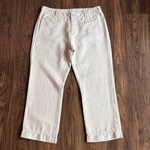 Calvin Klein linen pants 8 cream cropped
